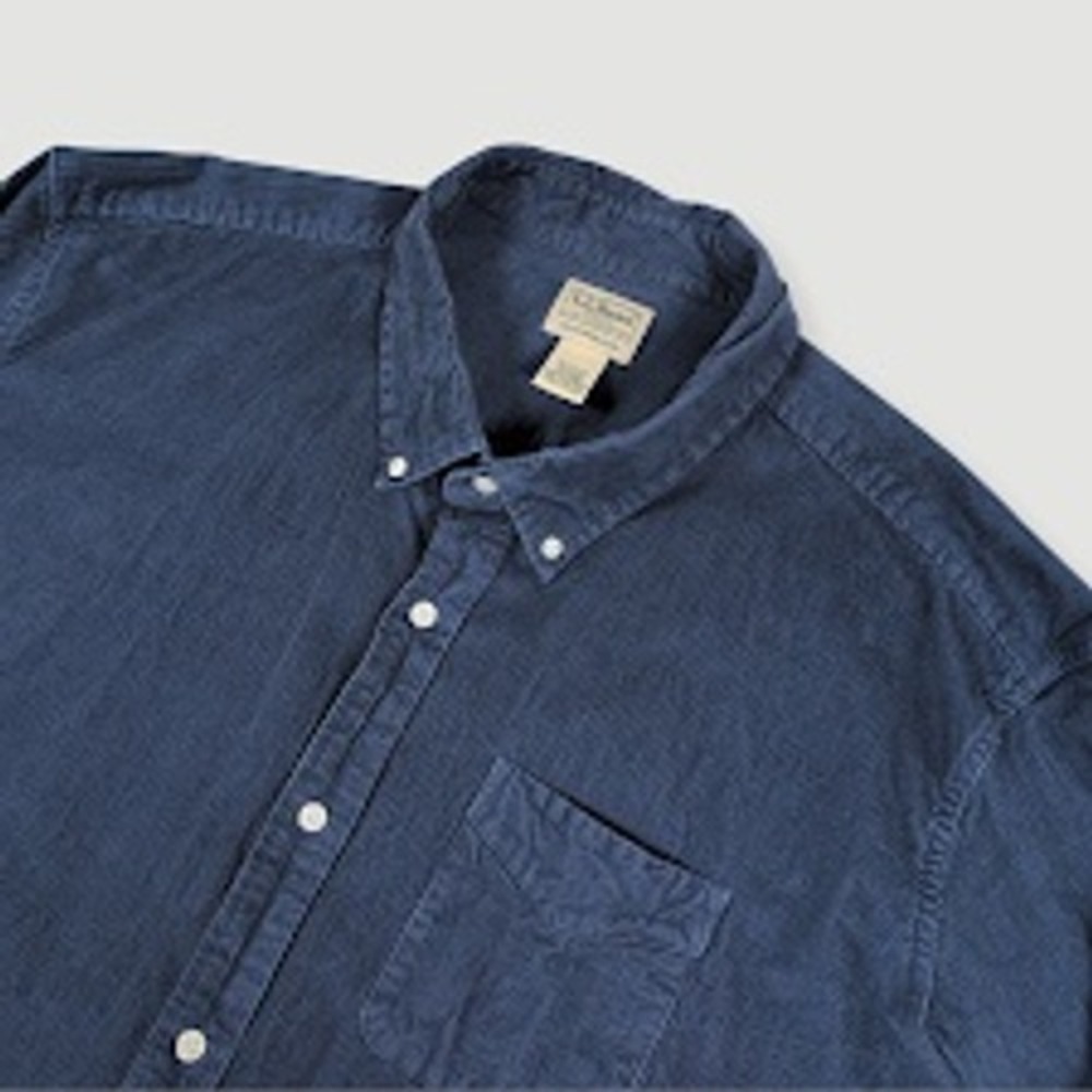 LL Bean Comfort Stretch Corduroy Shirt Men 2XL Blue Traditional Fit Casual Gorp